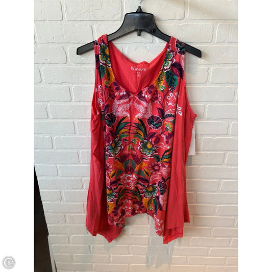 Top Sleeveless By Romans In Coral, Size: 2x