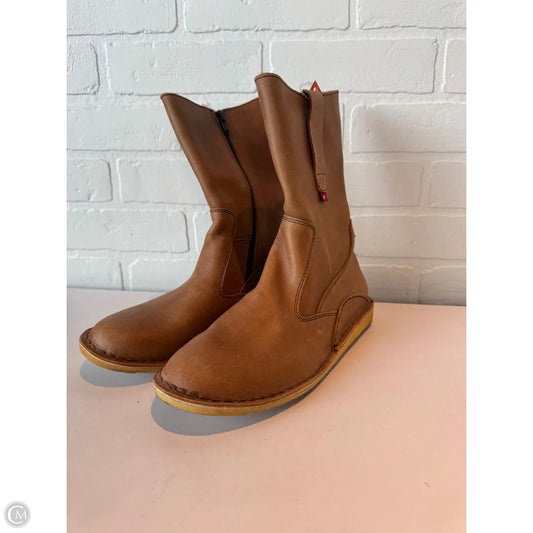 Boots Mid-calf Flats By oliberte In Brown, Size: 8.5