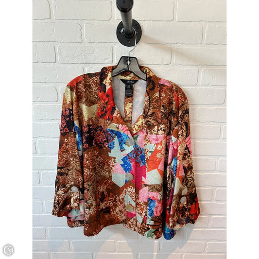 Top Long Sleeve By Ali Miles In Brown & Pink, Size: 1x