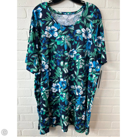 Top Short Sleeve By Catherines In Blue & Green, Size: 2x