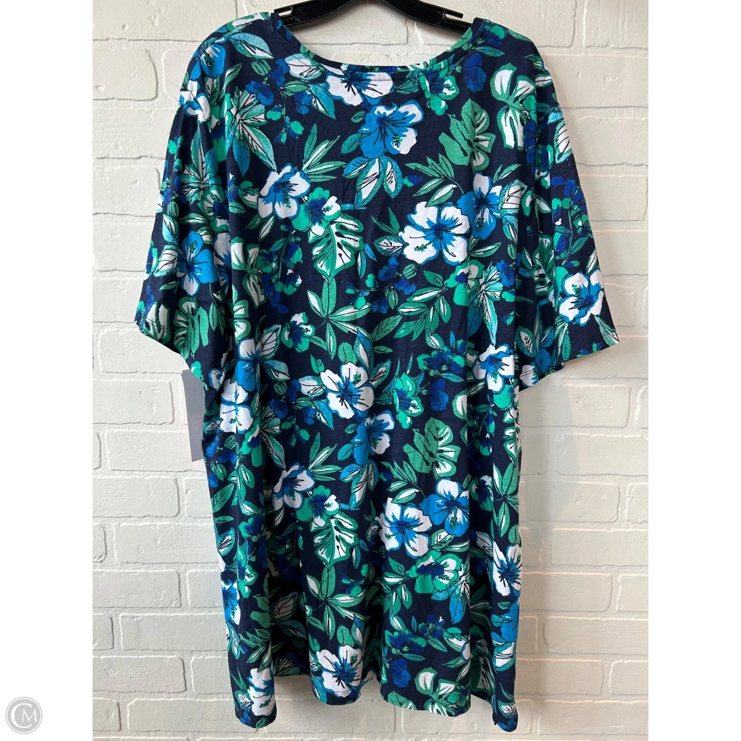 Top Short Sleeve By Catherines In Blue & Green, Size: 2x