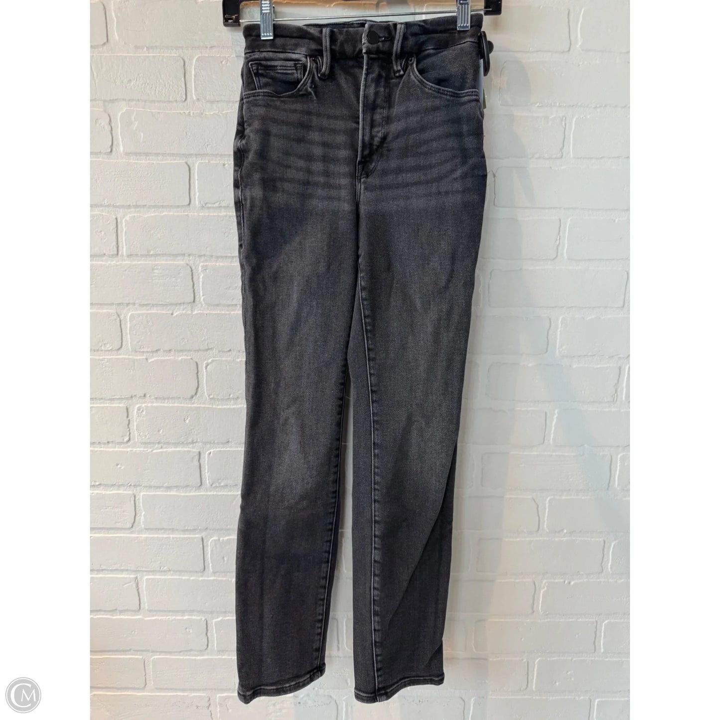 Jeans Straight By Good American In Black Denim, Size: 0