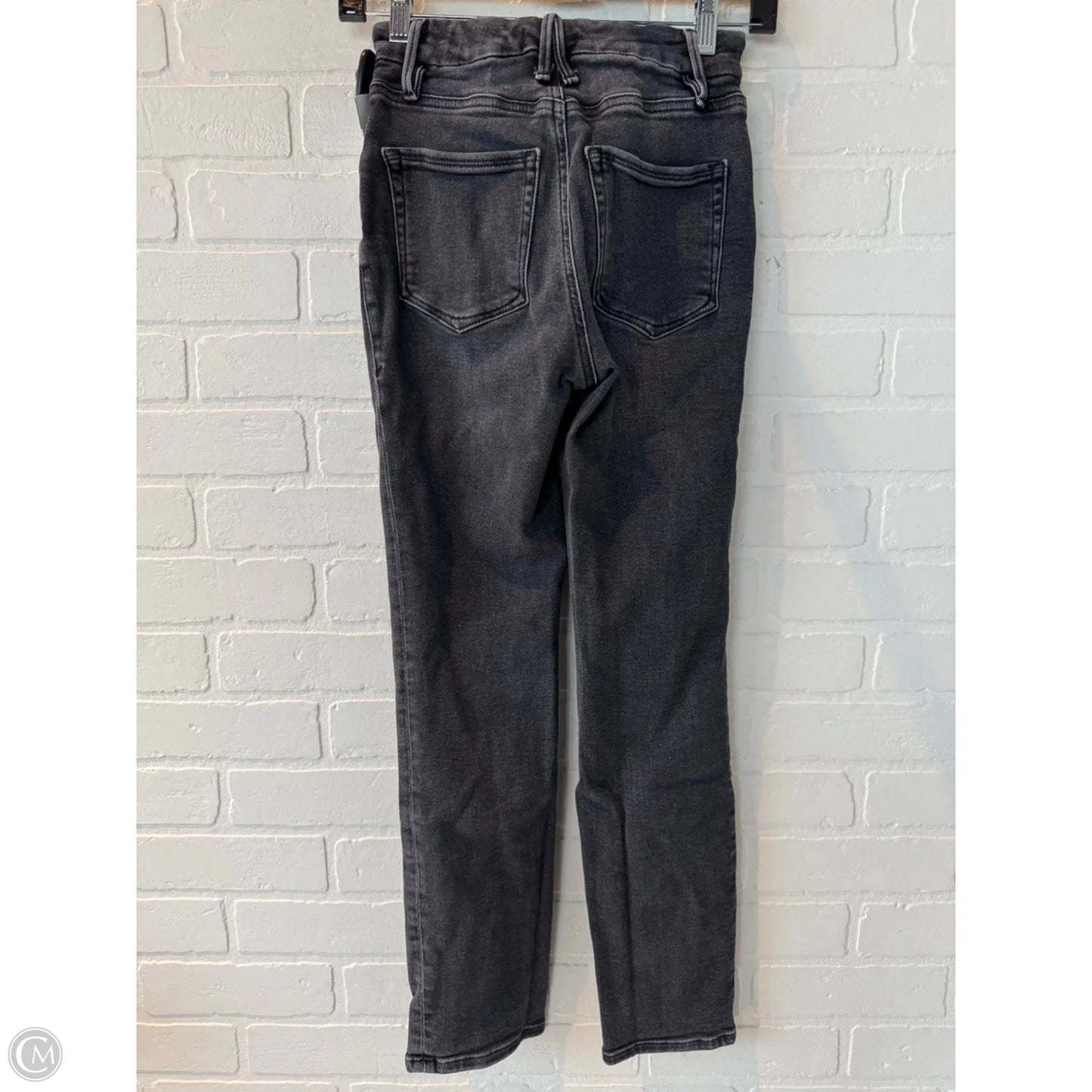 Jeans Straight By Good American In Black Denim, Size: 0