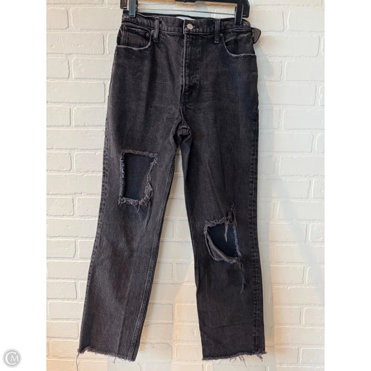 Jeans Straight By Abercrombie And Fitch In Black Denim, Size: 4