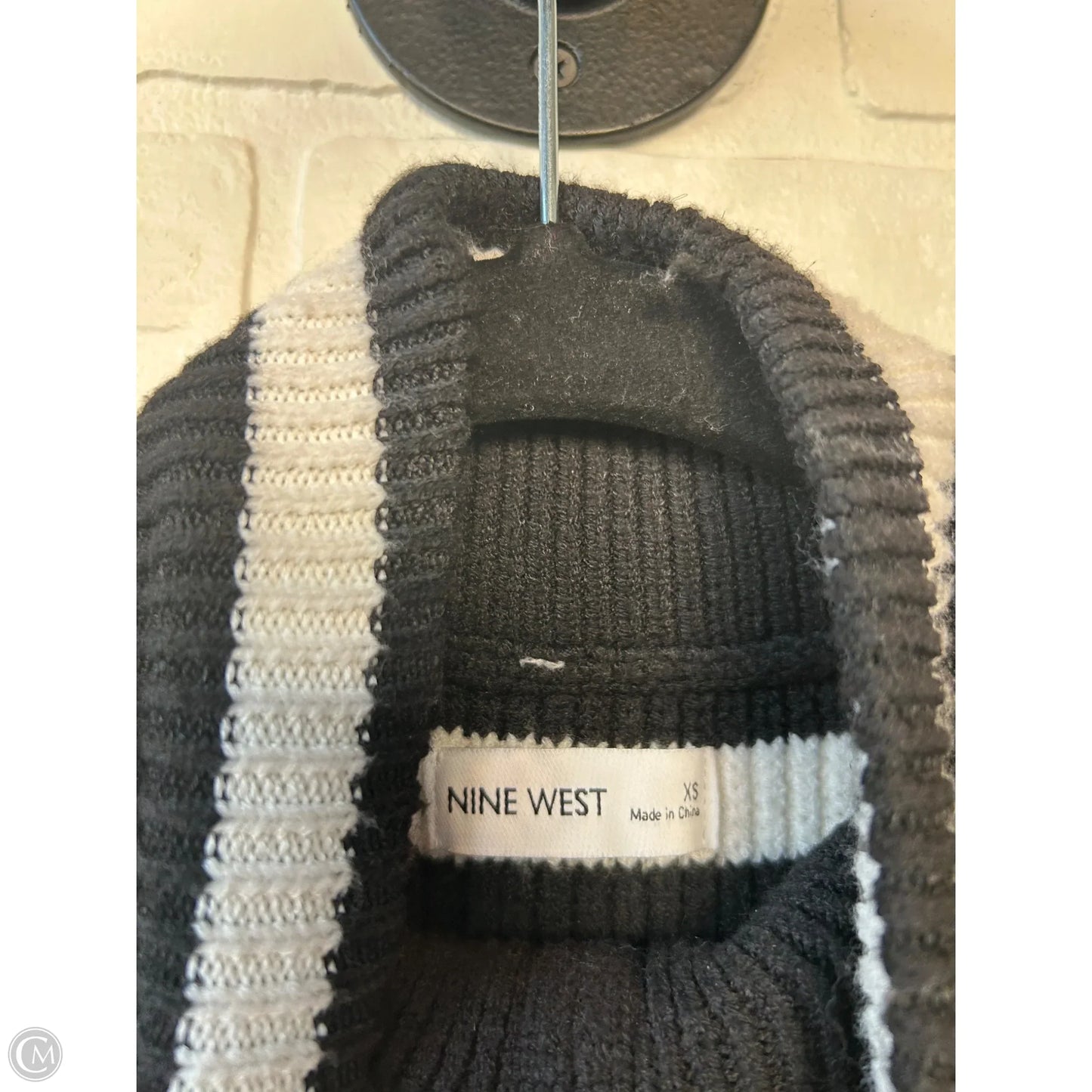 Vest Sweater By Nine West In Black & White, Size: Xs