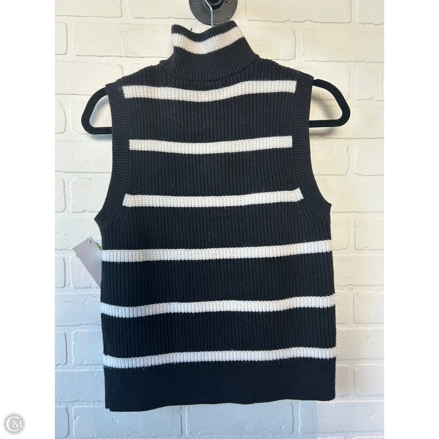 Vest Sweater By Nine West In Black & White, Size: Xs