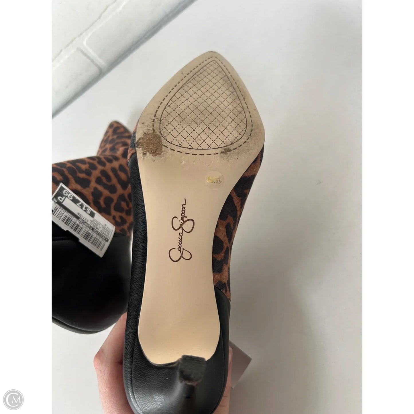 Shoes Heels Kitten By Jessica Simpson In Black & Brown, Size: 8