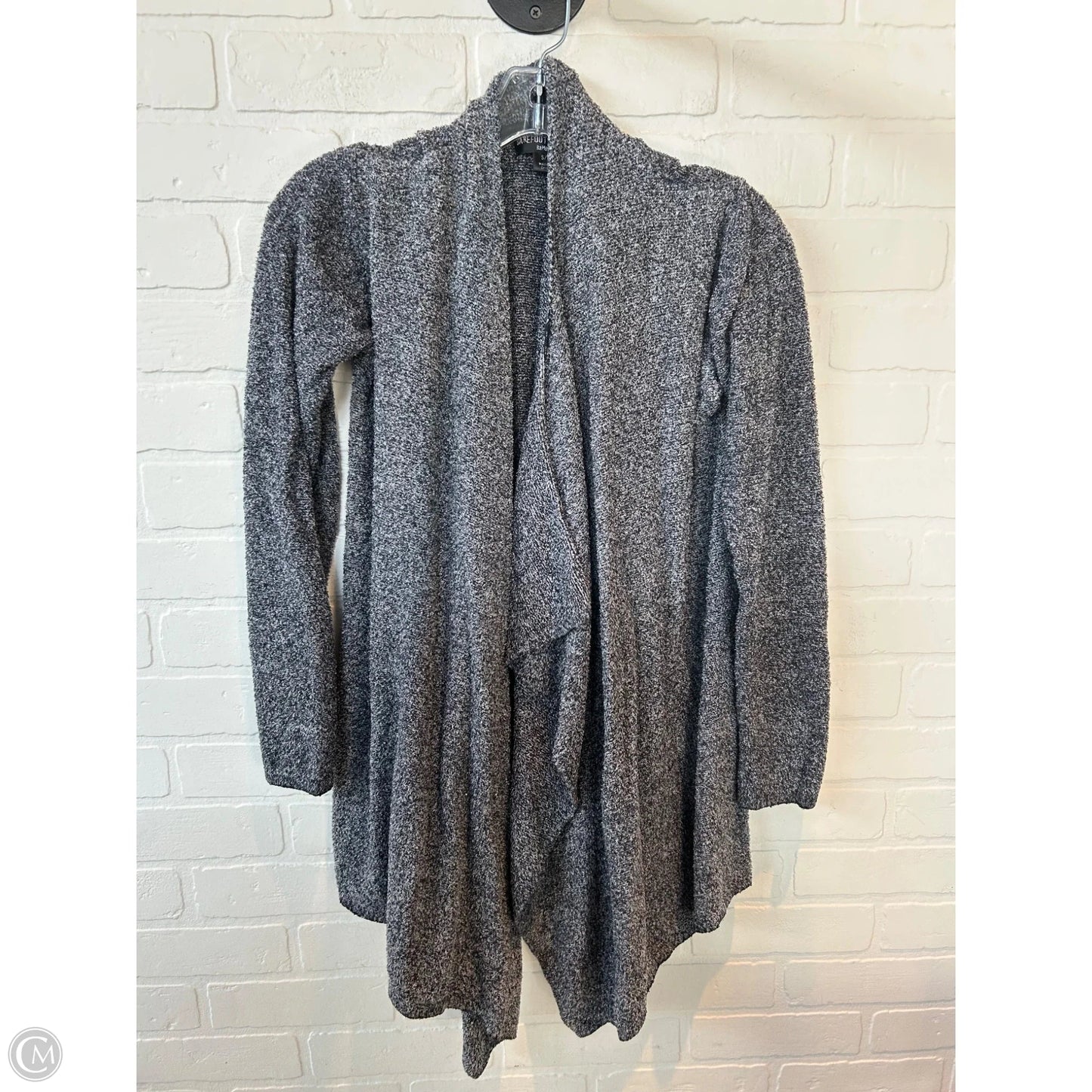 Sweater Cardigan By Barefoot Dreams In Black & Grey, Size: S