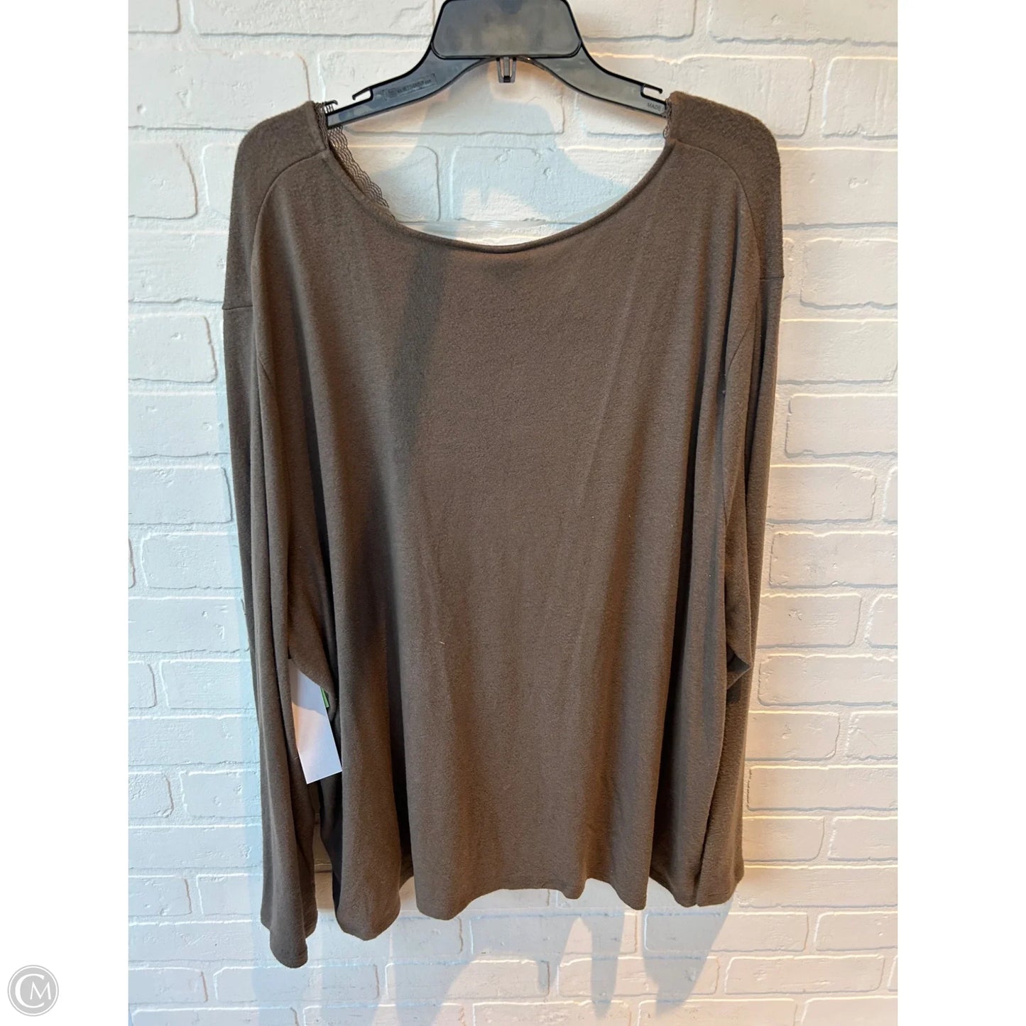 Top Long Sleeve By Ava & Viv In Tan, Size: 3x