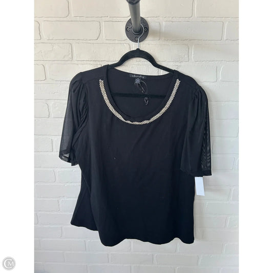 Top Short Sleeve By Clothes Mentor In Black, Size: 2x