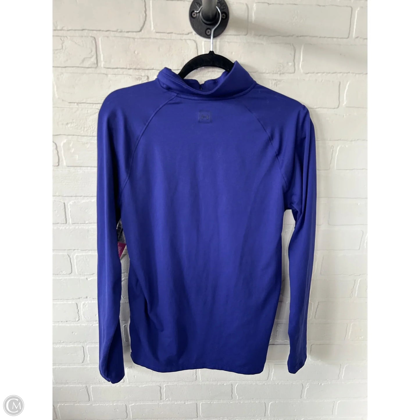 Athletic Top Long Sleeve Collar By Under Armour In Purple, Size: S