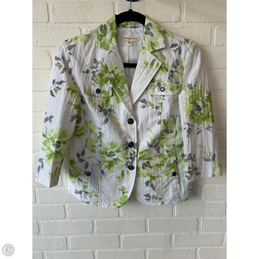 Blazer By Coldwater Creek In Green & White, Size: Sp