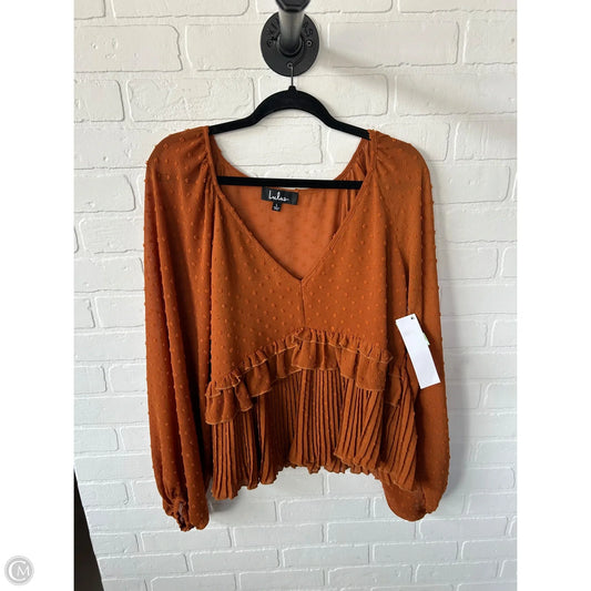 Top Long Sleeve By Lulus In Orange, Size: L