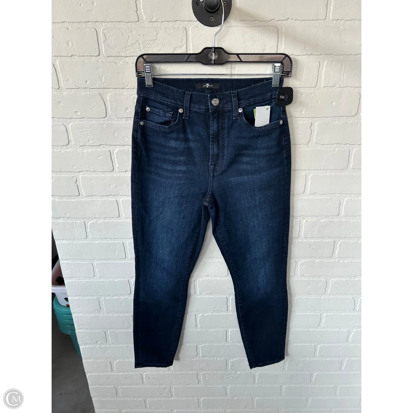 Jeans Skinny By 7 For All Mankind In Blue Denim, Size: 2