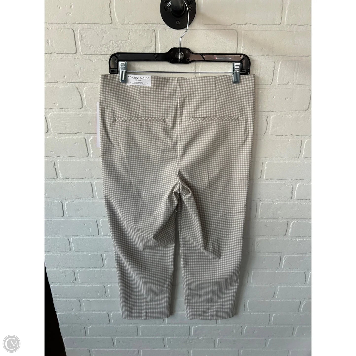 Pants Cropped By Chicos In Tan & White, Size: 6