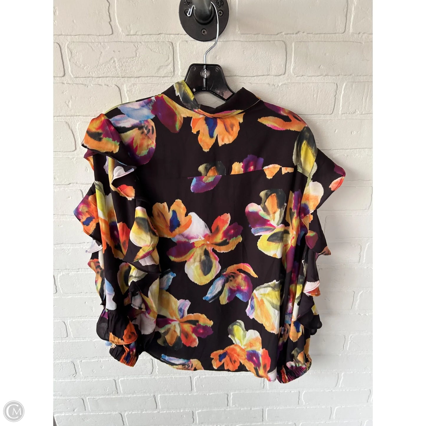Top Long Sleeve By Chicos In Black & Yellow, Size: S