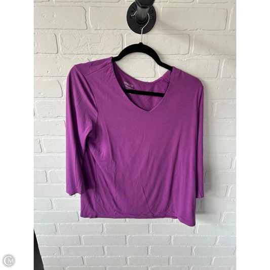 Top 3/4 Sleeve Basic By Chicos In Purple, Size: M