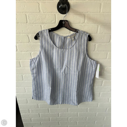 Top Sleeveless By Ellen Tracy In Blue & White, Size: Xl