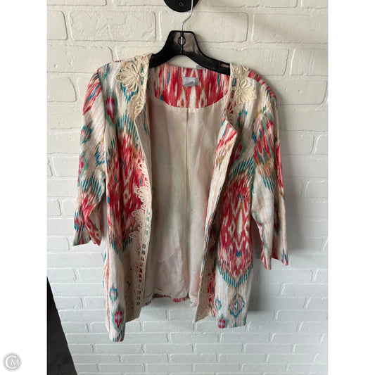Blazer By Chicos In Pink & Tan, Size: L