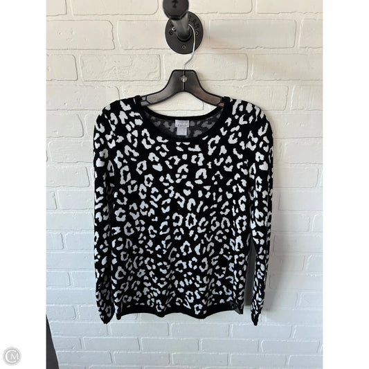 Sweater By Chicos In Black & White, Size: S