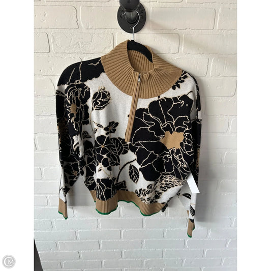 Sweater Cardigan By Maeve In Black & Tan, Size: Xs