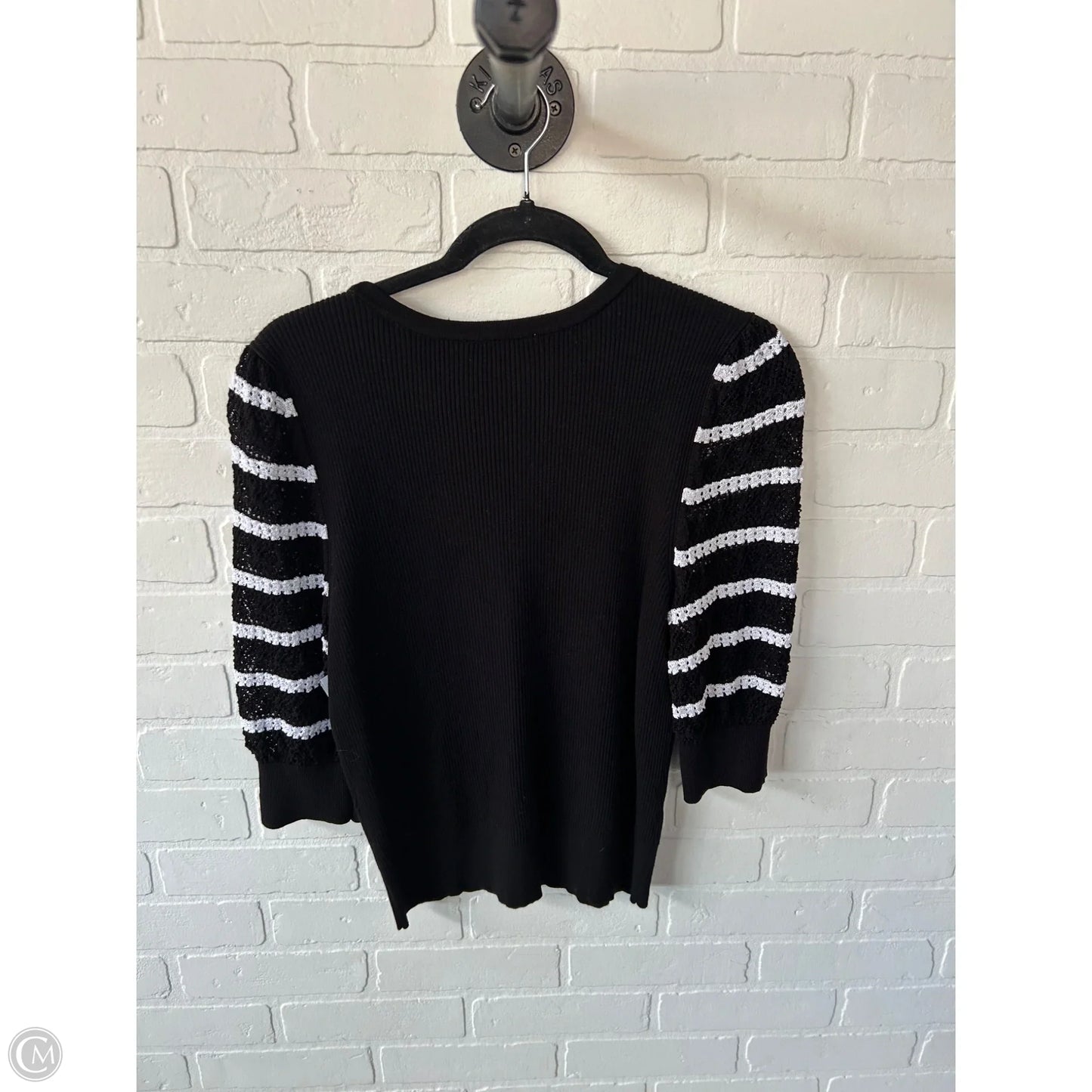 Sweater Short Sleeve By White House Black Market In Black & White, Size: M