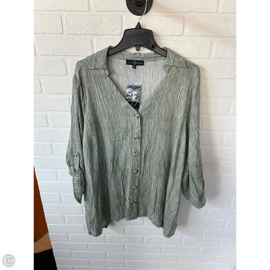 Top Long Sleeve By Fred David In Green, Size: 2x