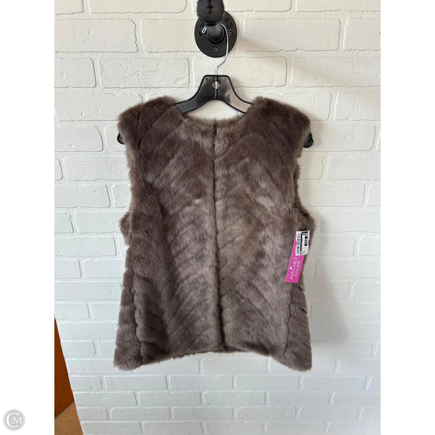 Vest Faux Fur & Sherpa By H&m In Brown, Size: S