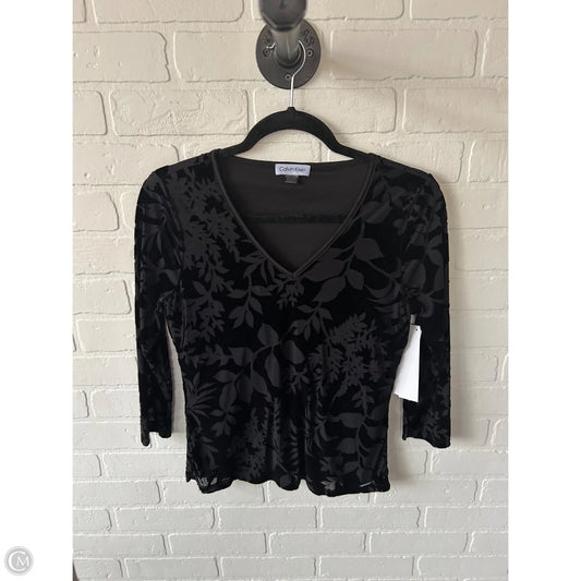 Top Long Sleeve By Calvin Klein In Black, Size: Sp