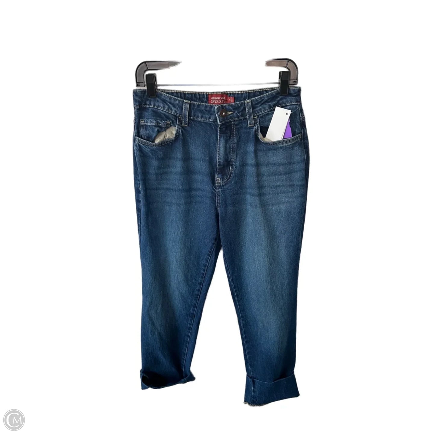 Jeans Straight By Johnny Was In Blue Denim, Size: 8