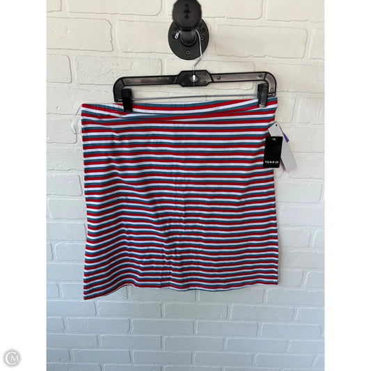 Top Sleeveless Basic By Torrid In Blue & Red & White, Size: 2x