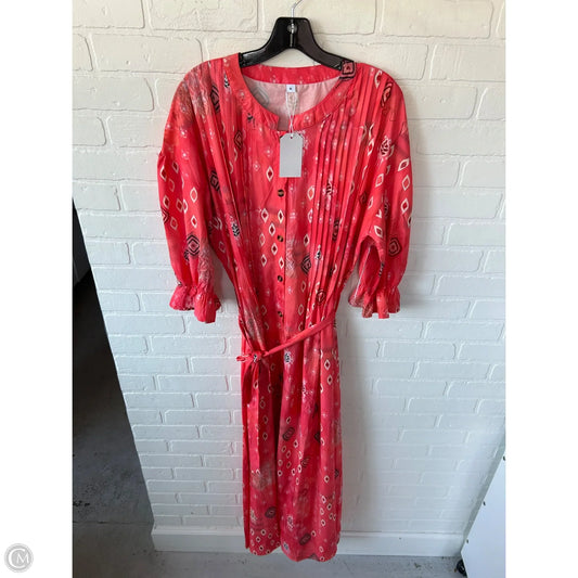 Dress Casual Maxi By Clothes Mentor In Pink & White, Size: Xl