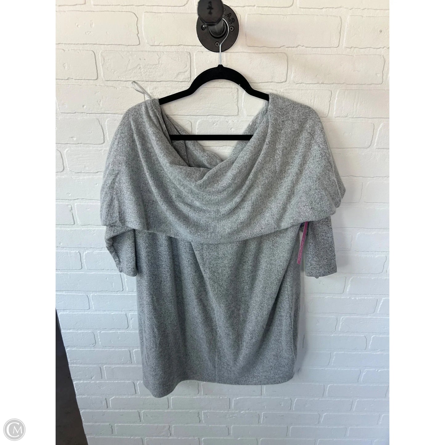 Top 3/4 Sleeve Basic By Boutique + In Grey, Size: 2x