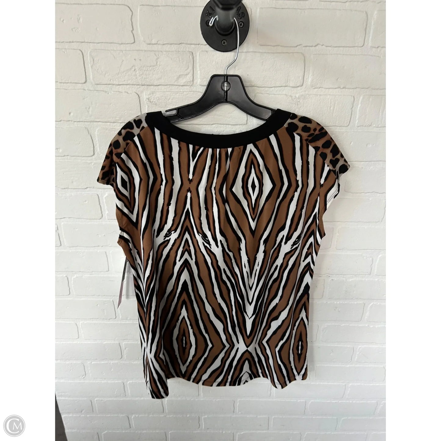 Top Sleeveless By Worthington In Black & Brown, Size: Xl