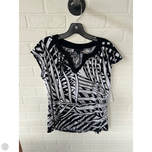 Top Sleeveless By Worthington In Black & White, Size: L