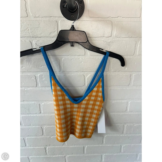 Top Sleeveless By Urban Outfitters In Blue & Yellow, Size: S