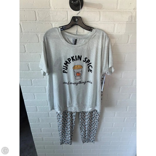 Pajamas 2pc By Clothes Mentor In Grey & Orange, Size: Xl