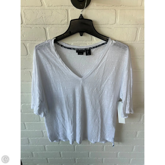 Top Short Sleeve By Tahari By Arthur Levine In White, Size: L