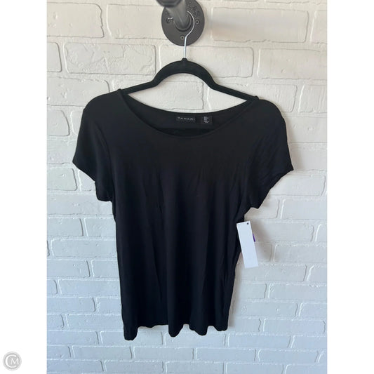 Top Short Sleeve Basic By T Tahari In Black, Size: L