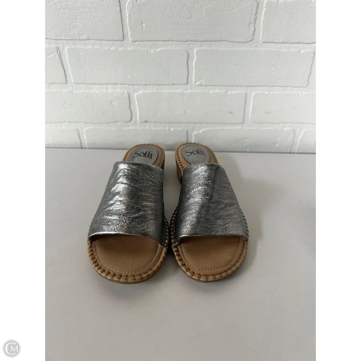 Sandals Flats By Sofft In Grey & Tan, Size: 8