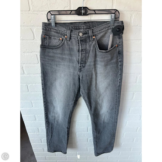 Jeans Straight By Levis In Grey Denim, Size: 10