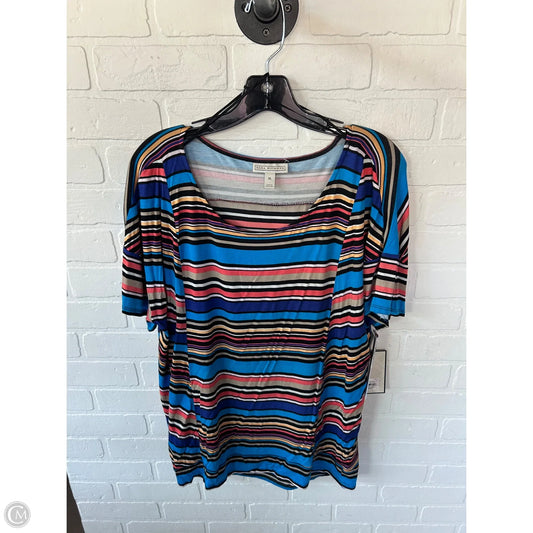 Top Short Sleeve By Dana Buchman In Blue & Pink, Size: Xl