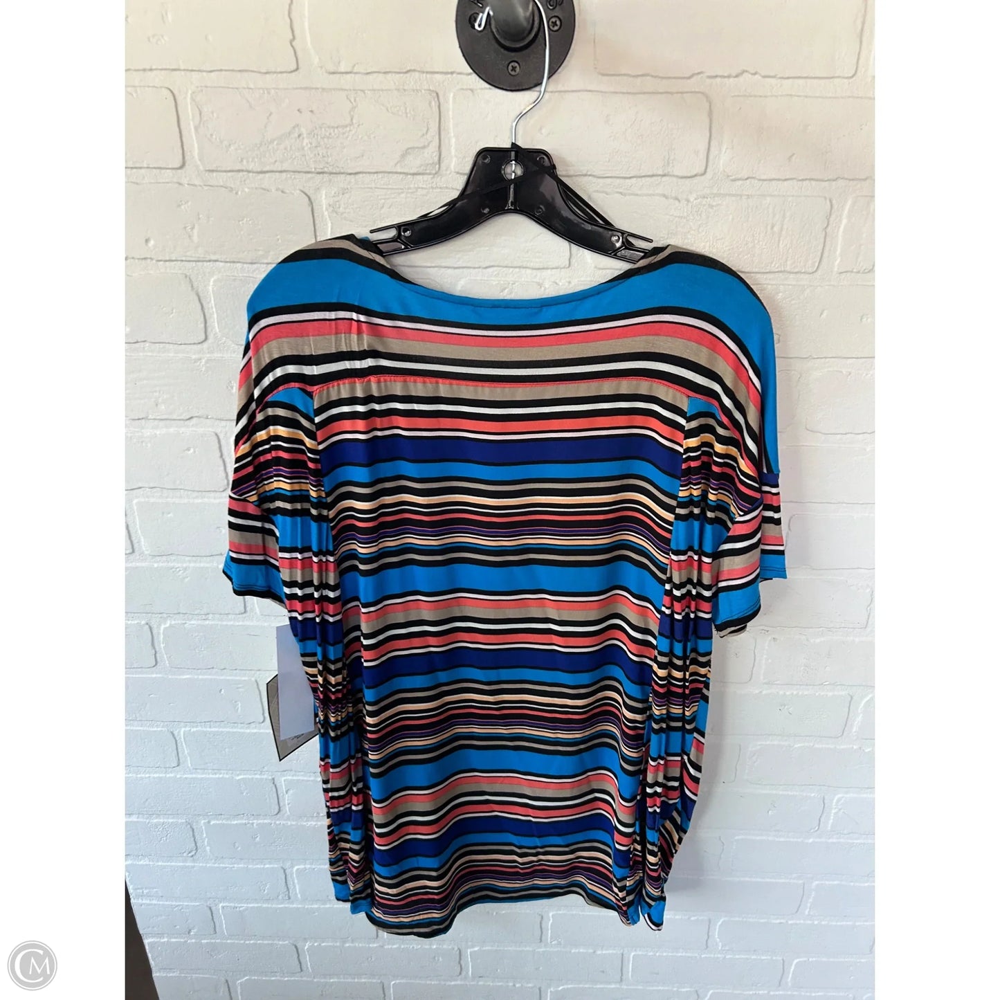 Top Short Sleeve By Dana Buchman In Blue & Pink, Size: Xl