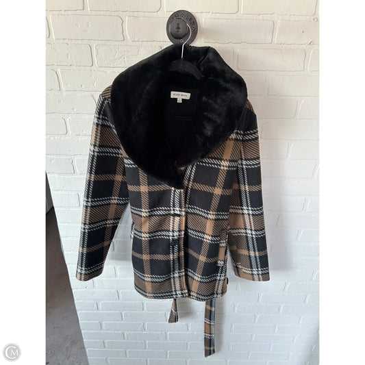 Coat Peacoat By Clothes Mentor In Black & Brown, Size: L