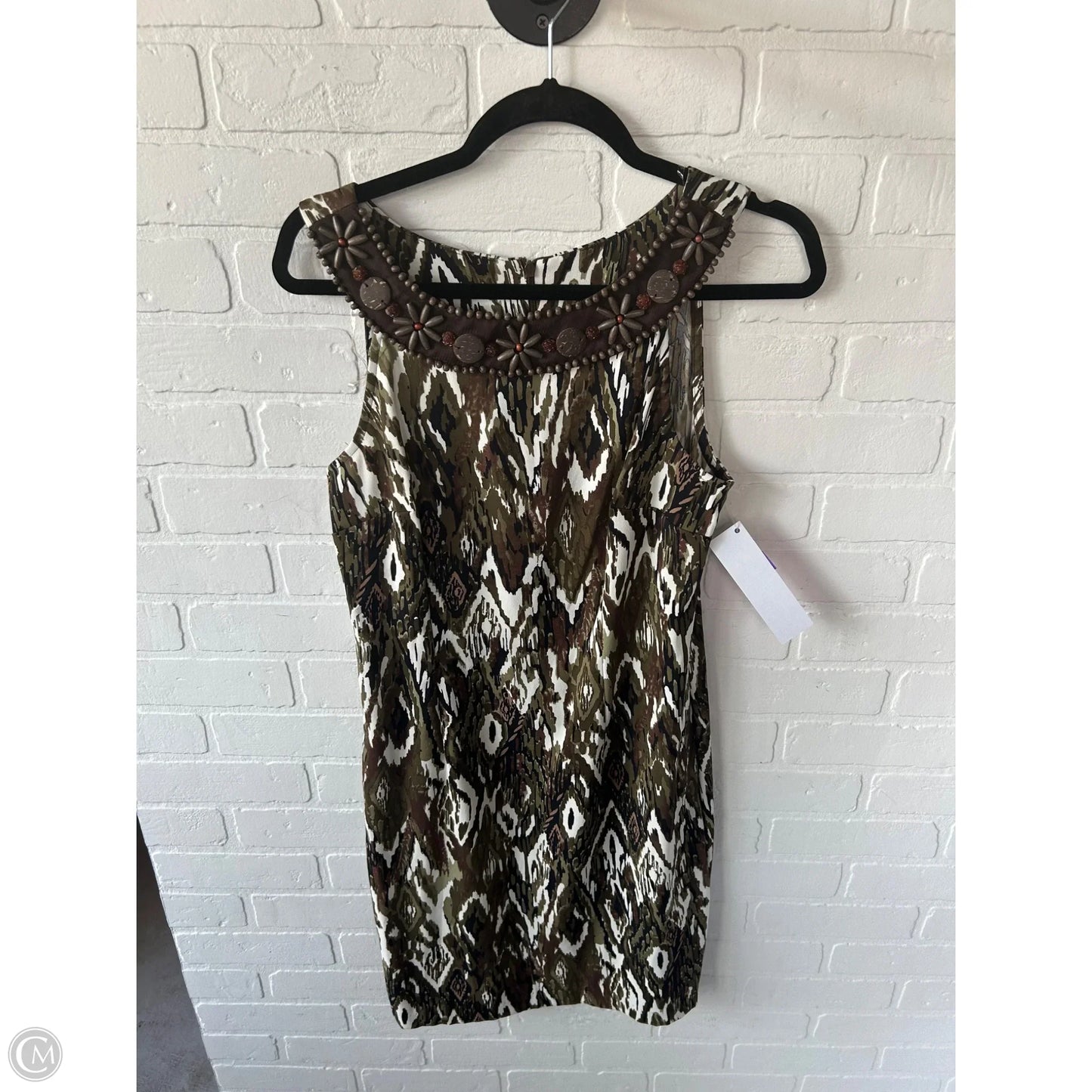 Dress Casual Short By Connected Apparel In Brown & Green, Size: M