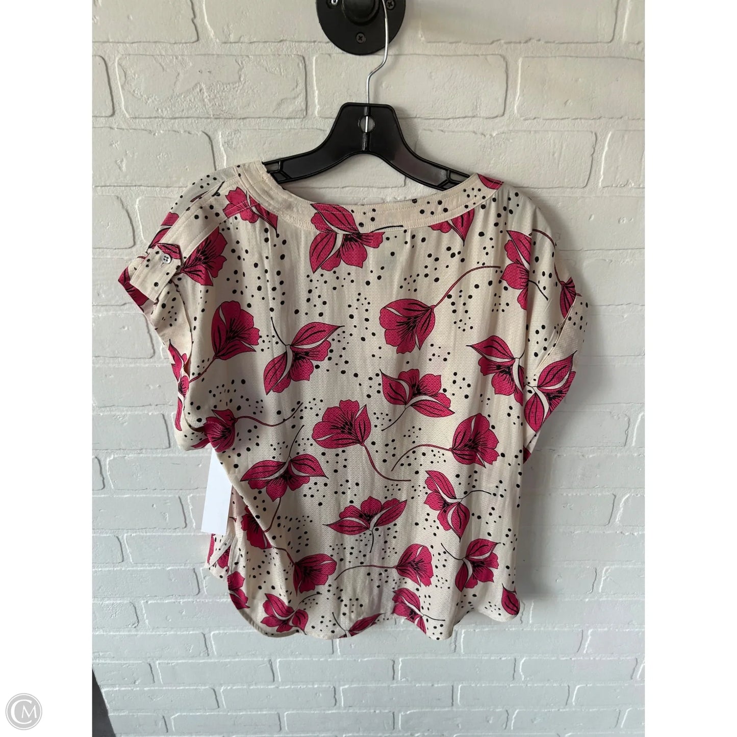 Top Short Sleeve By Cabi In Pink & Tan, Size: S