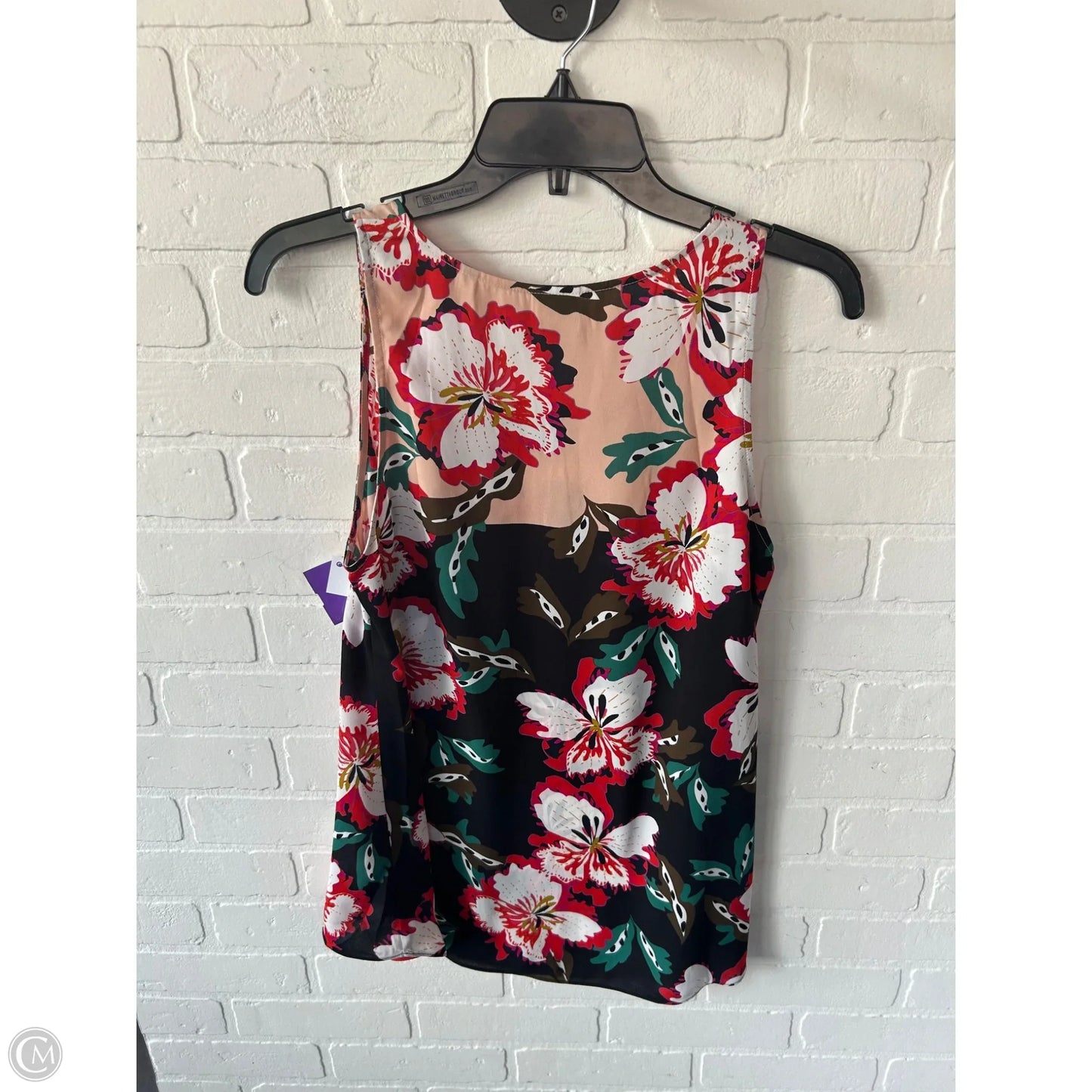 Top Sleeveless By Cabi In Black & Green, Size: M