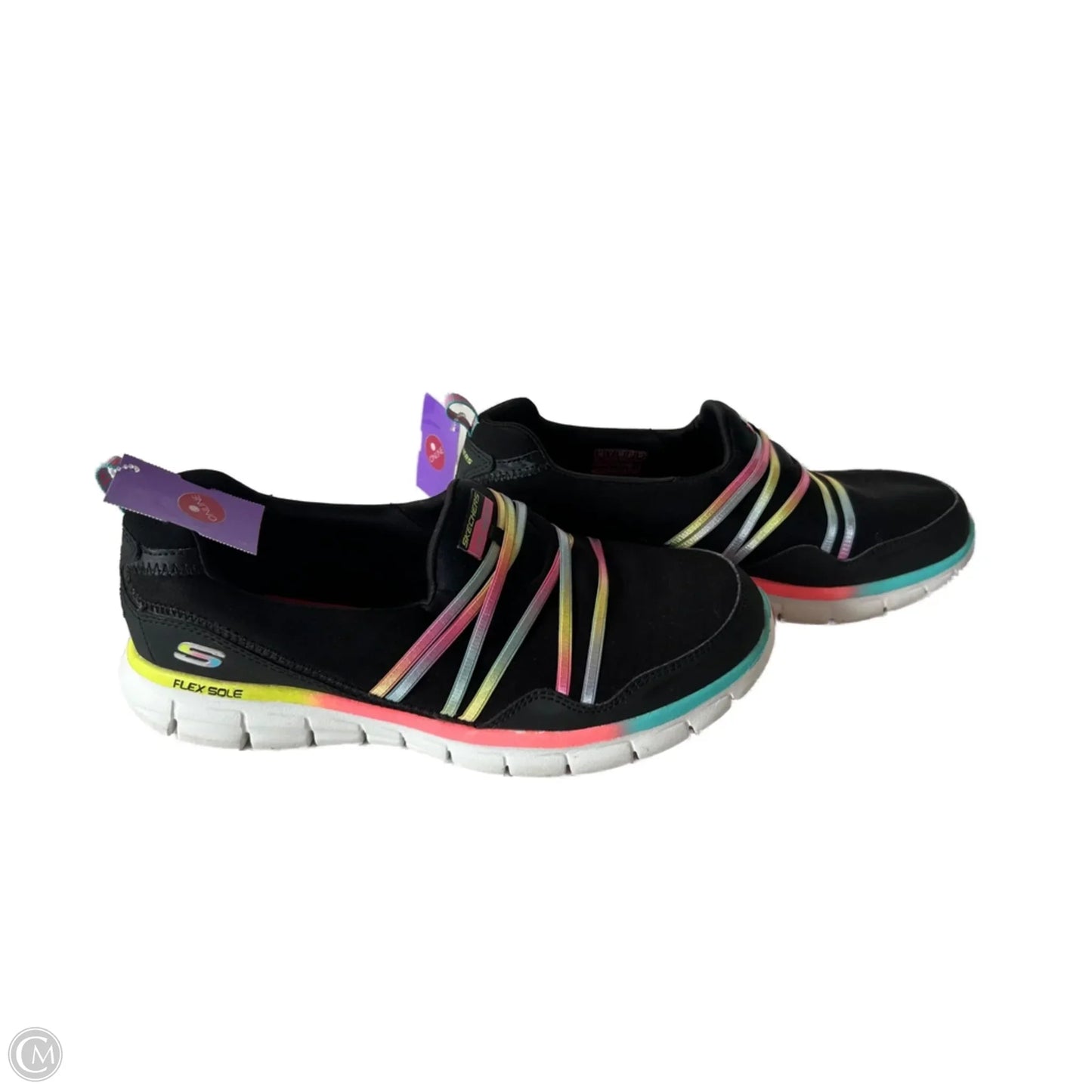 Shoes Sneakers By Skechers In Black & Pink, Size: 10