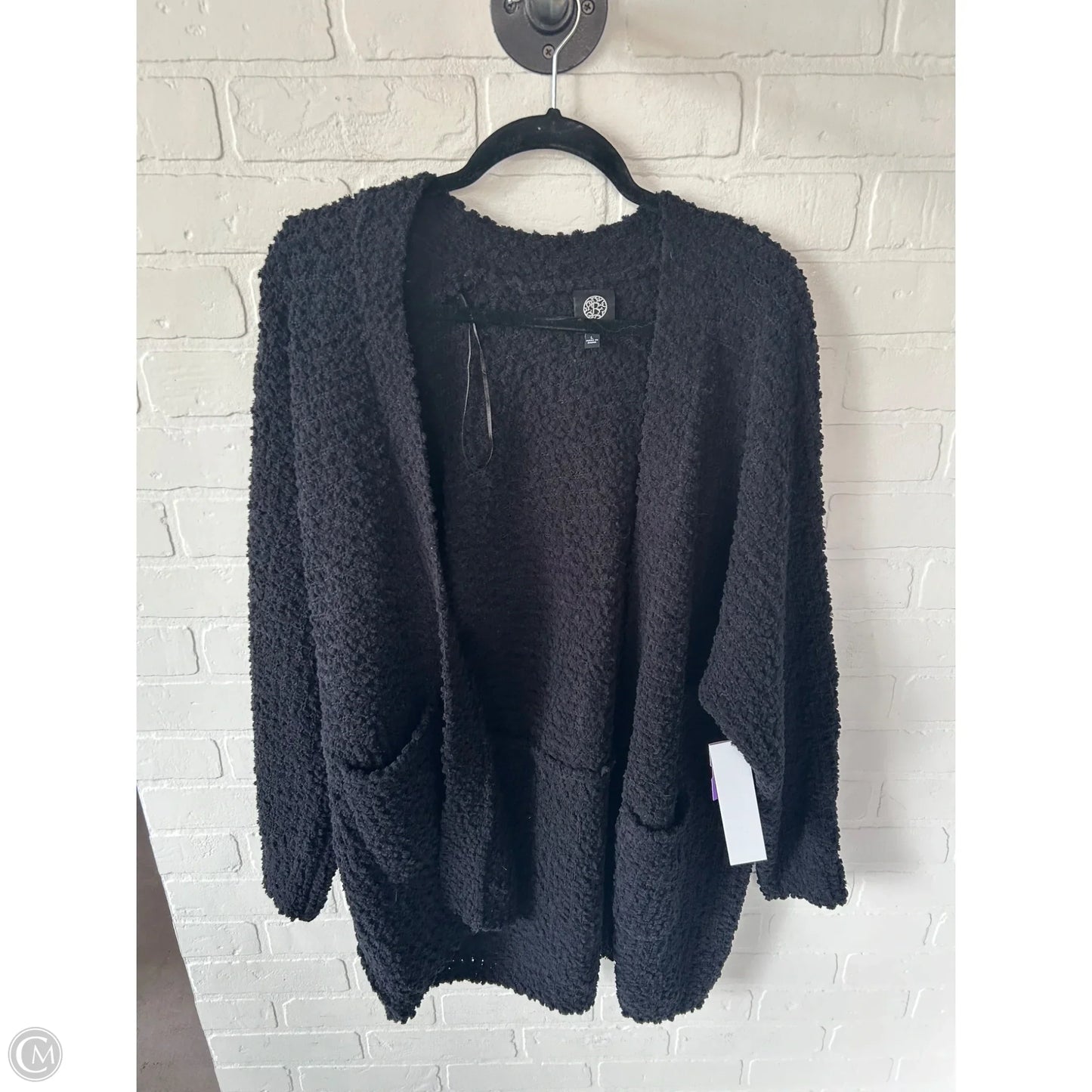 Sweater Cardigan By Bobeau In Black, Size: L
