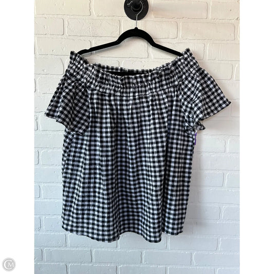Top Short Sleeve By Pleione In Black & White, Size: Xl